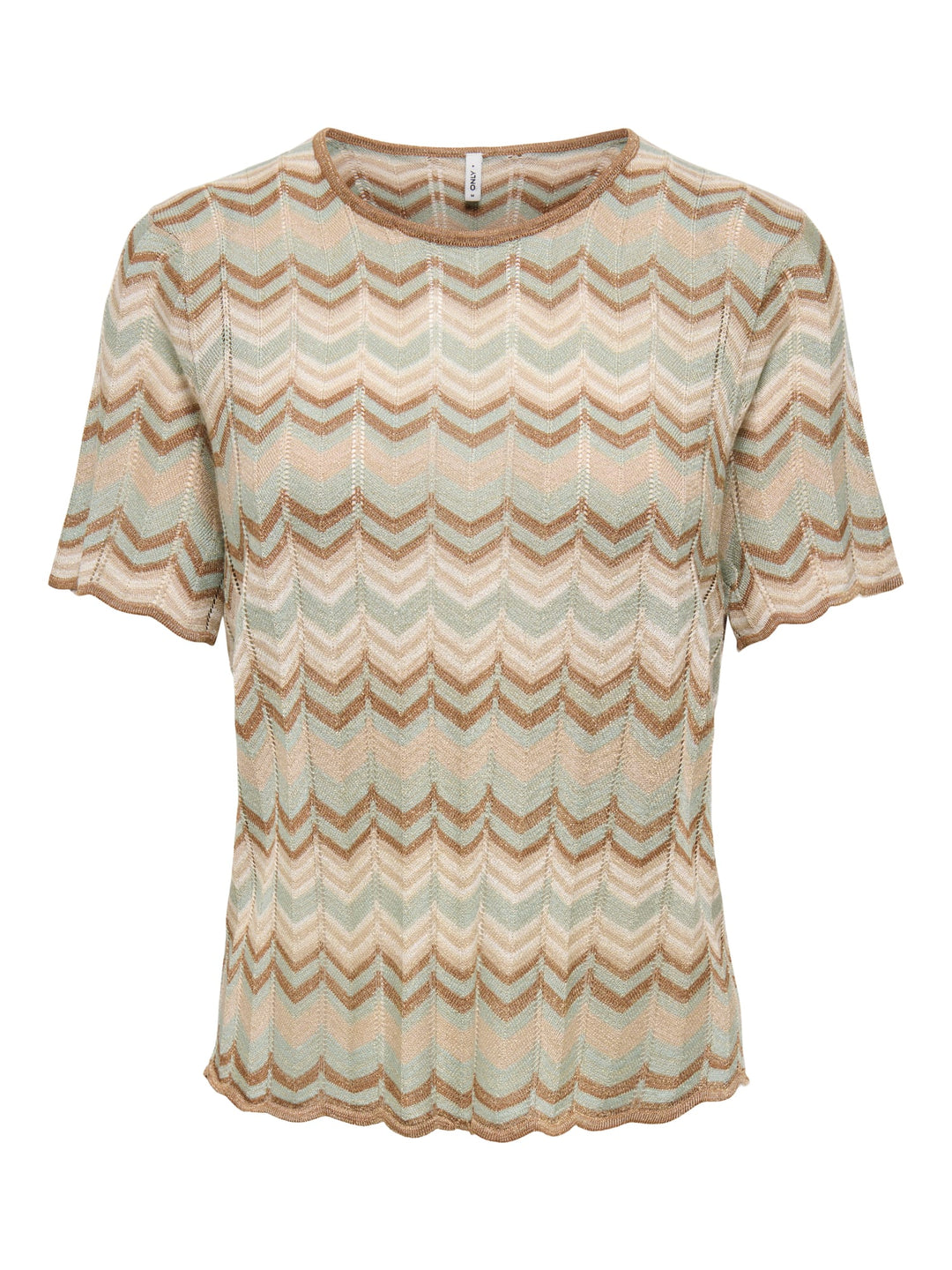 Only 15369998 Aster gebreid T-shirt groen dessin – dames