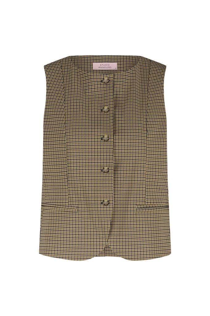 Studio Anneloes 13090 vest gebreid dames bruin dessin