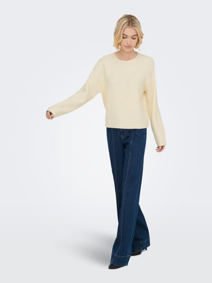Only gebreide pullover off-white – dames