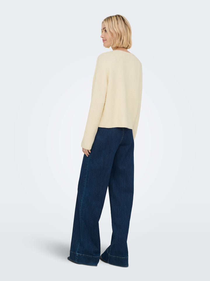 Only gebreide pullover off-white – dames