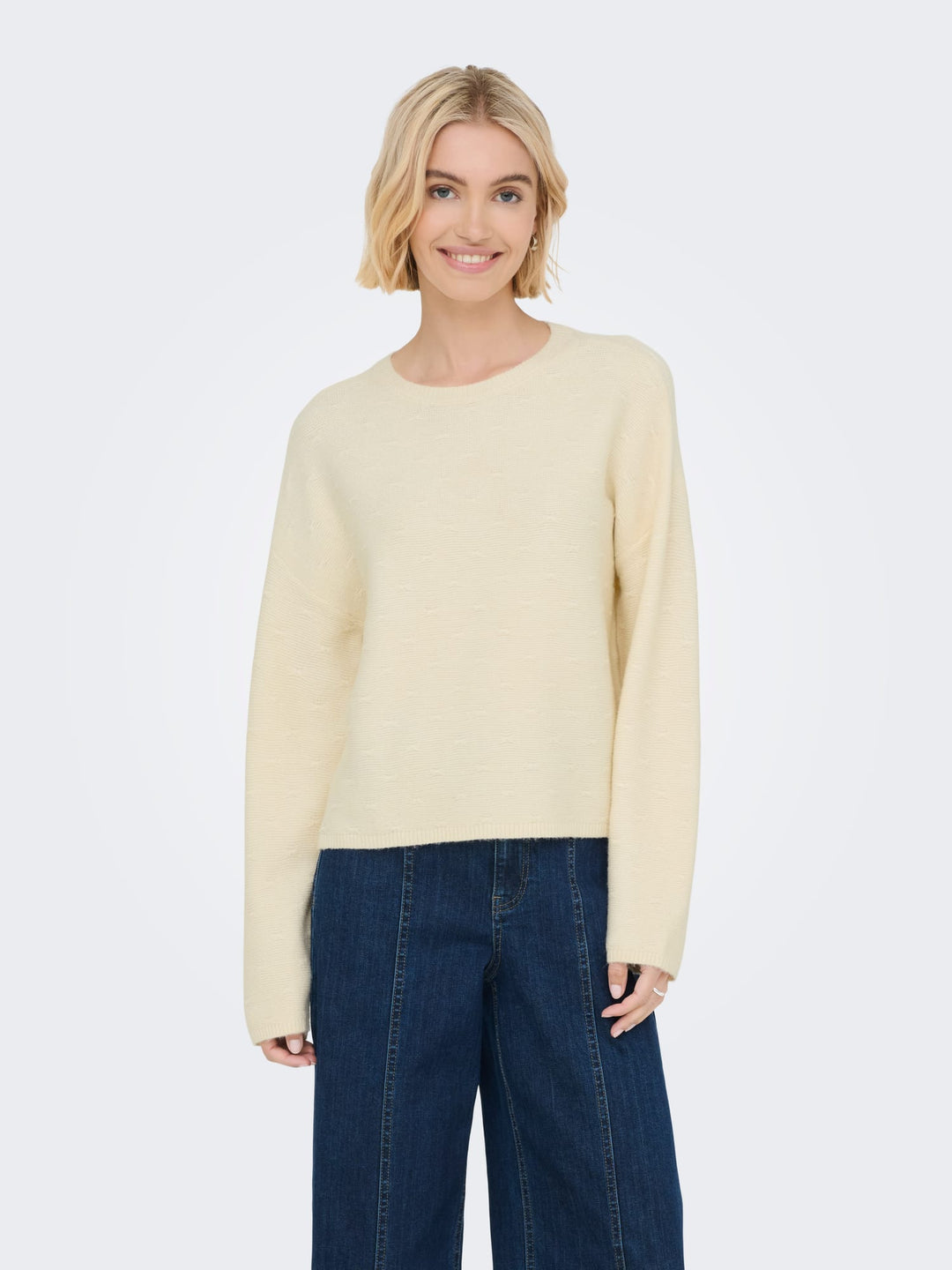 Only gebreide pullover off-white – dames