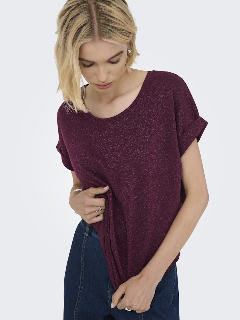 Only moster t-shirt wijnrood – dames