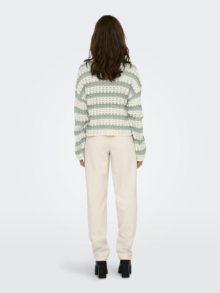 Only Asa trui dames groen dessin – gebreide pullover