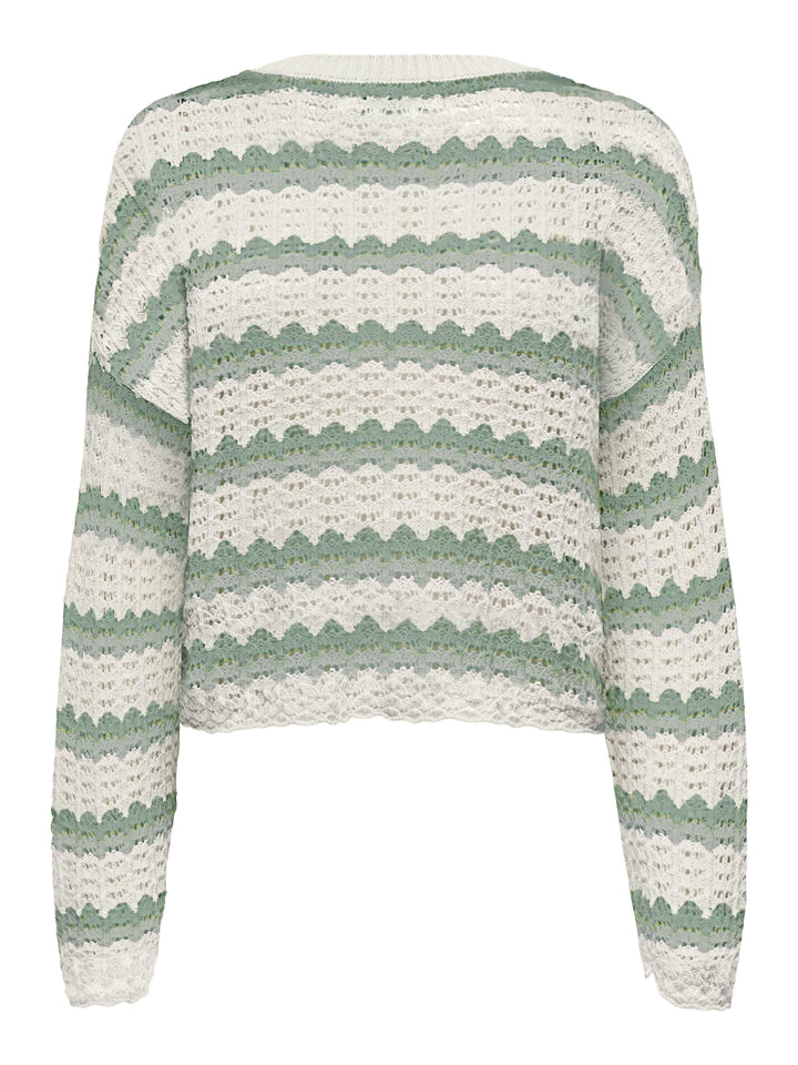 Only Asa trui dames groen dessin – gebreide pullover