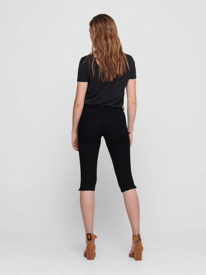 Jacqueline de Yong 15200799 Nikki capri denim – dames - Zwart