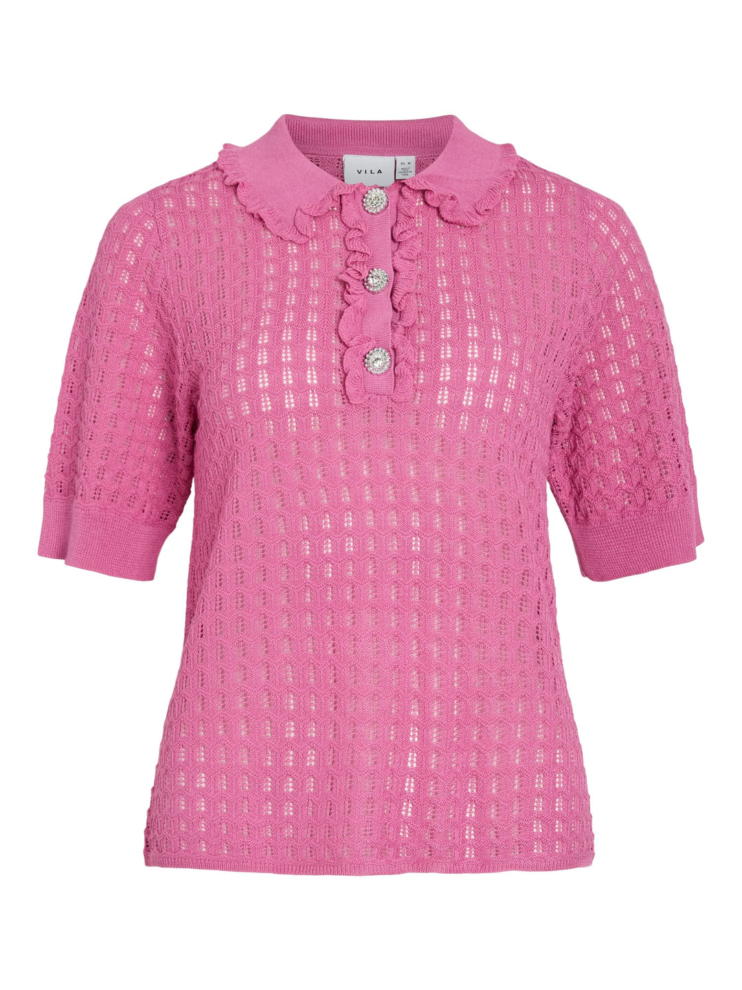 Vila 14115092 nora fuchsia polo k/m dames