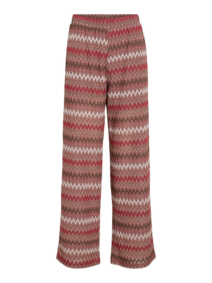 Vila 14114452 Birdie lange broek dames rood dessin