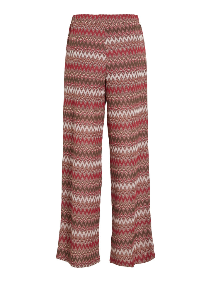 Vila 14114452 Birdie lange broek dames rood dessin