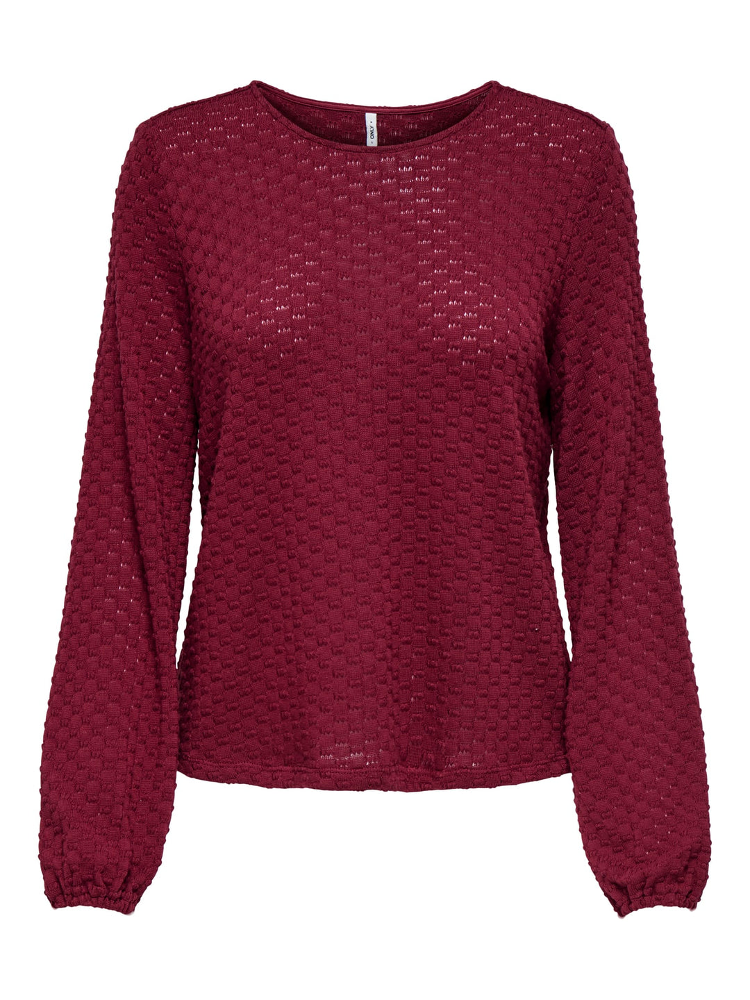 Only 15356111 Belle t-shirt l/m dames – wijnrood