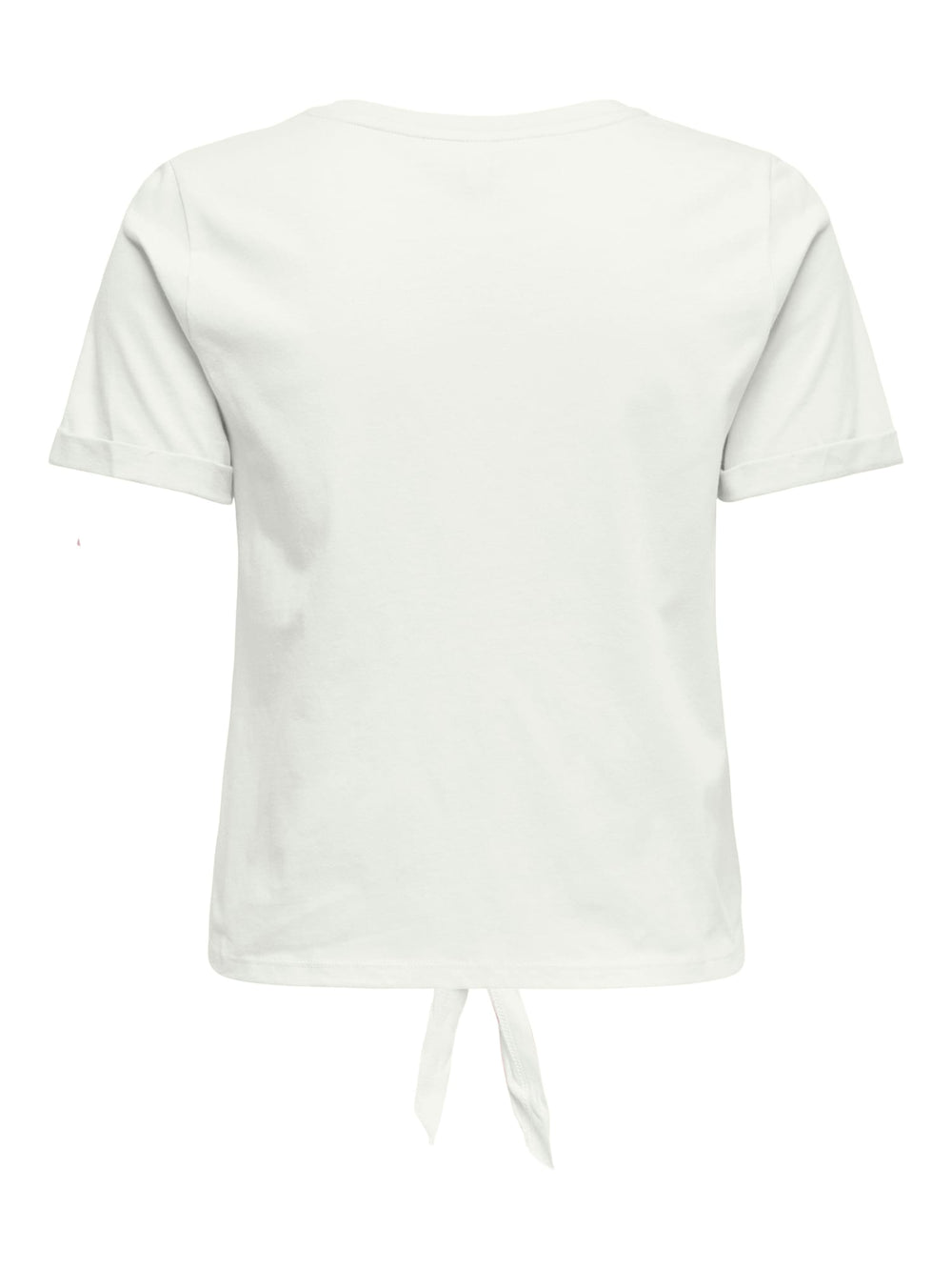 Only ONLDORA S/S Knot T-shirt dames – off-white
