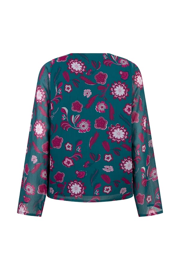 Lofty Manner Blouse Meva - dames blouse groen dessin