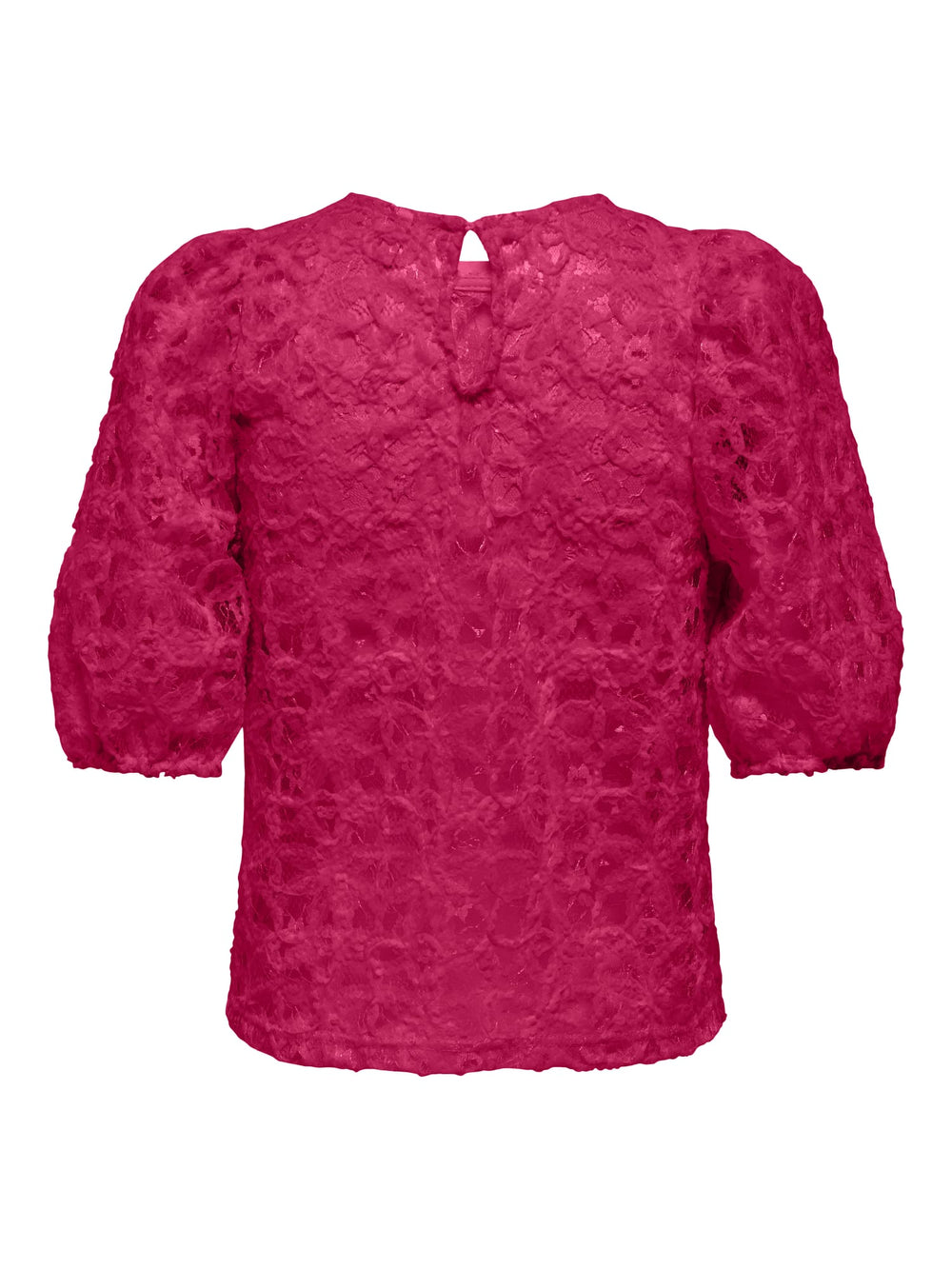 Only ONLBENIA S/S O-NECK LACE TOP – dames top fuchsia