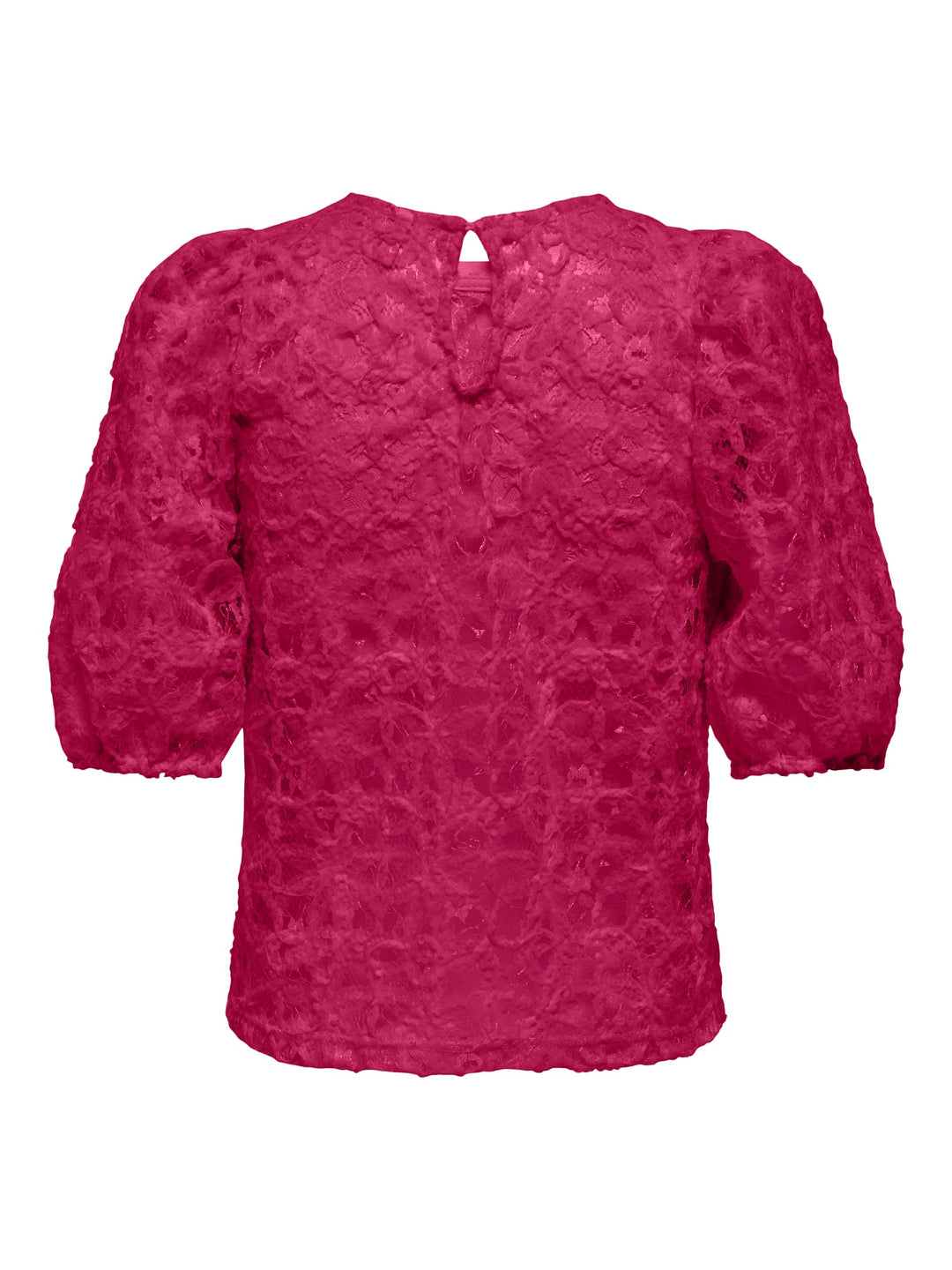 Only ONLBENIA S/S O-NECK LACE TOP – dames top fuchsia