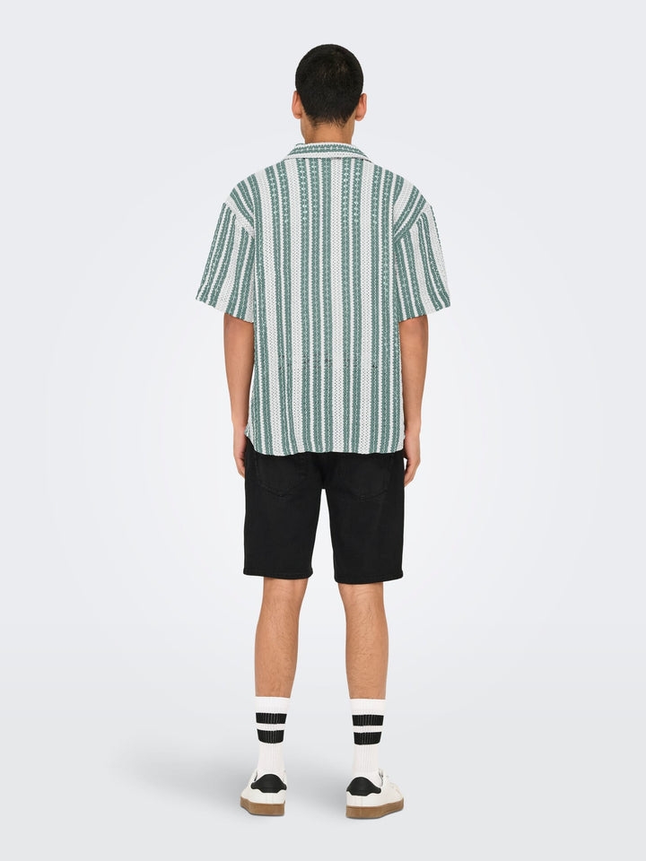ONLY & SONS Dani overhemd k/m heren – wit dessin