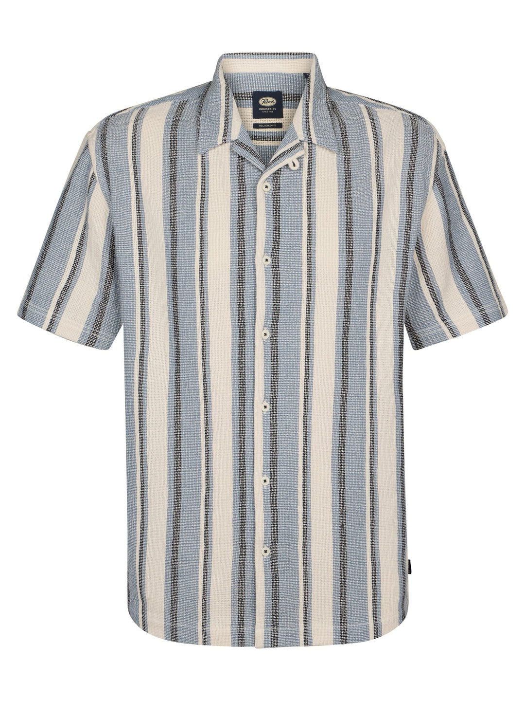Petrol men M-1060-SIS429 overhemd k/m – heren - Blauw Dessin