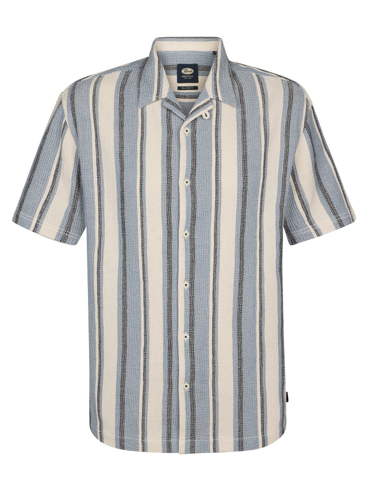 Petrol men M-1060-SIS429 overhemd k/m – heren - Blauw Dessin