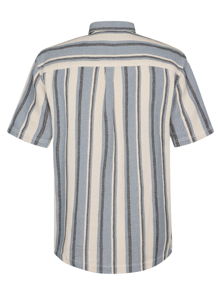 Petrol men M-1060-SIS429 overhemd k/m – heren - Blauw Dessin