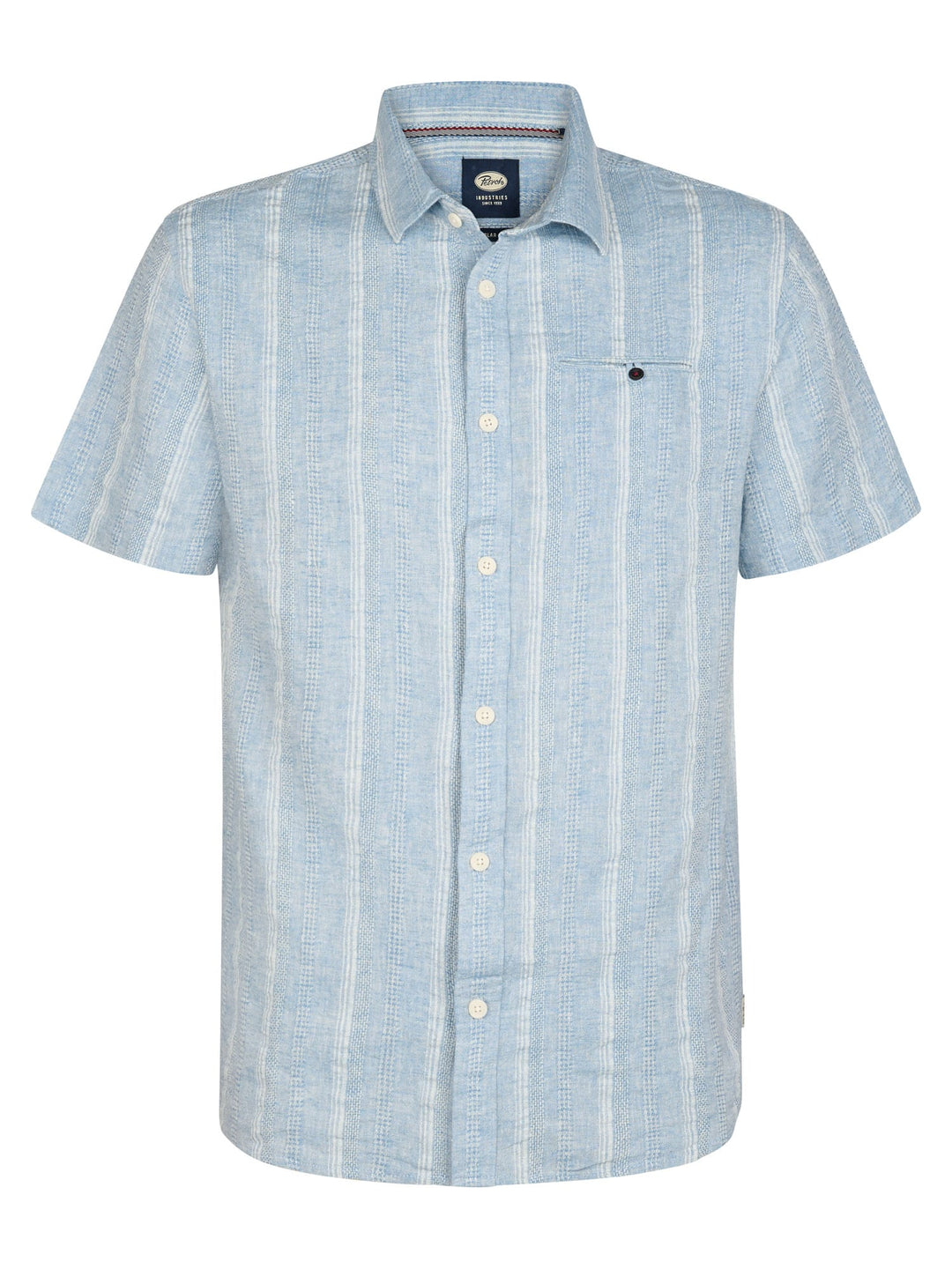 Petrol men M-1060-SIS415 overhemd k/m – blauw dessin