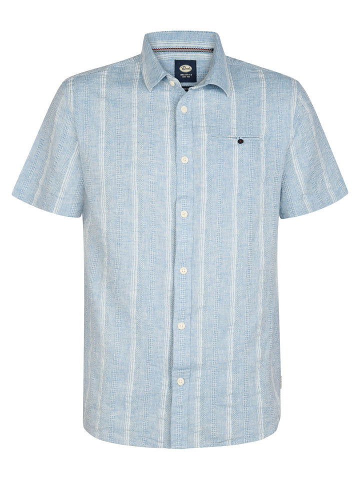 Petrol men M-1060-SIS415 overhemd k/m – blauw dessin