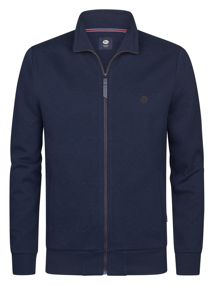 Petrol men M-1060-SWC333 vest sweat navy – heren