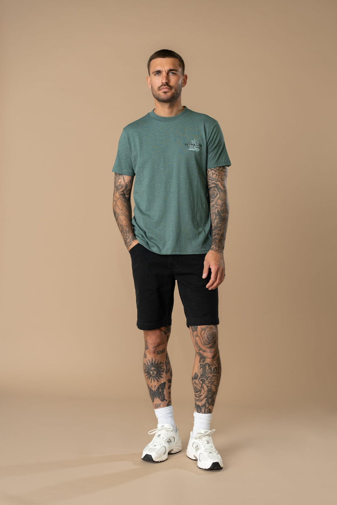 Petrol men M-1060-TSR744 t-shirt oud groen – heren