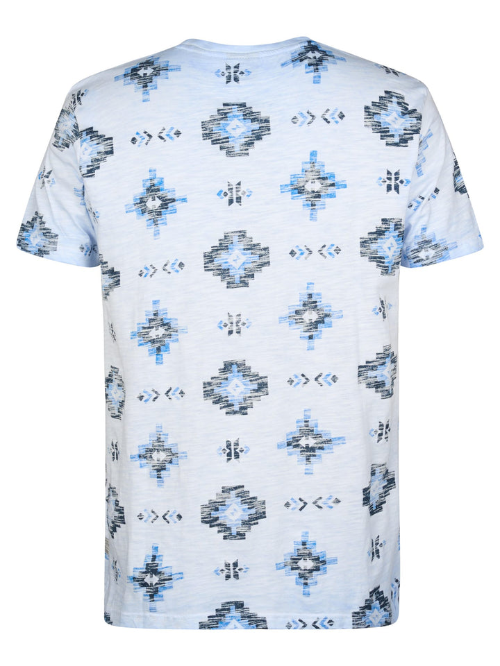 Petrol men M-2060-TSR658 t-shirt blauw dessin – heren