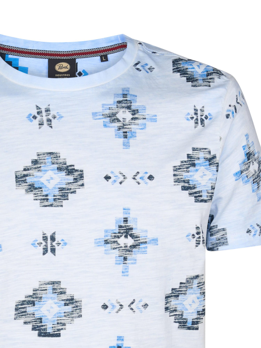 Petrol men M-2060-TSR658 t-shirt blauw dessin – heren