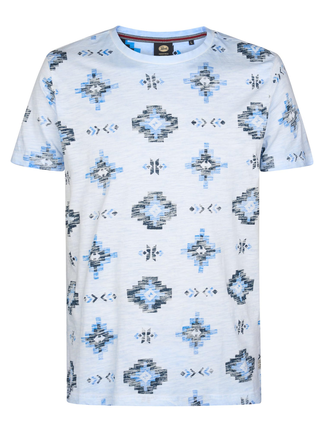 Petrol men M-2060-TSR658 t-shirt blauw dessin – heren