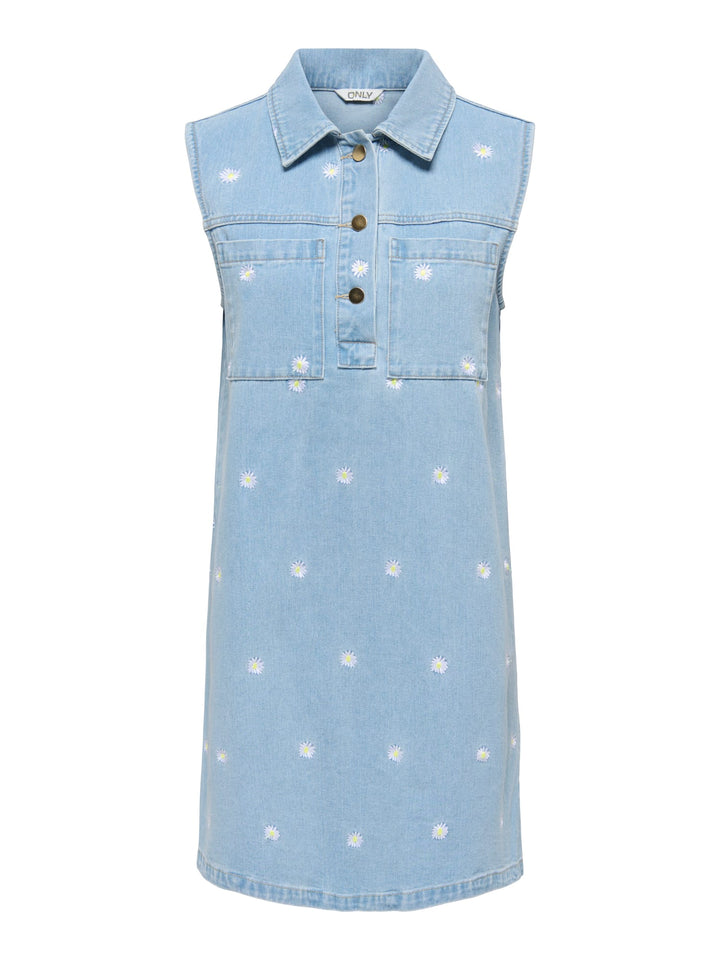 Only ONLDAISY SL denim jurk lichtblauw – dames