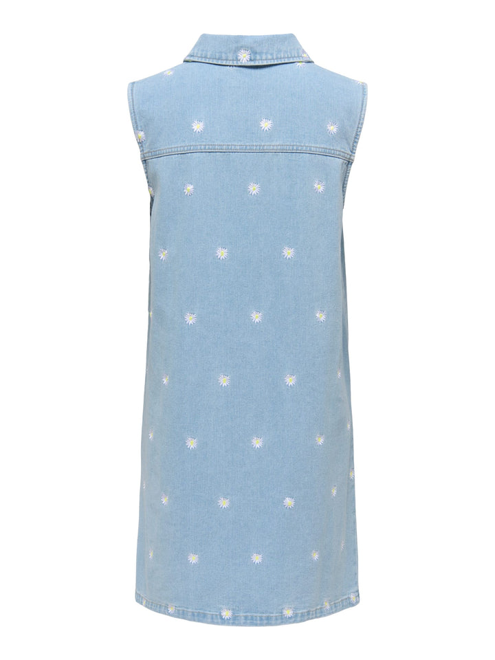 Only ONLDAISY SL EMB DNM DRESS GUA lichtblauw – dames