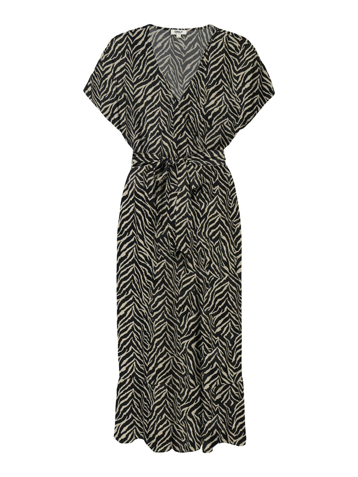 Only 15357778 Zilla jurk midi dames zwart dessin