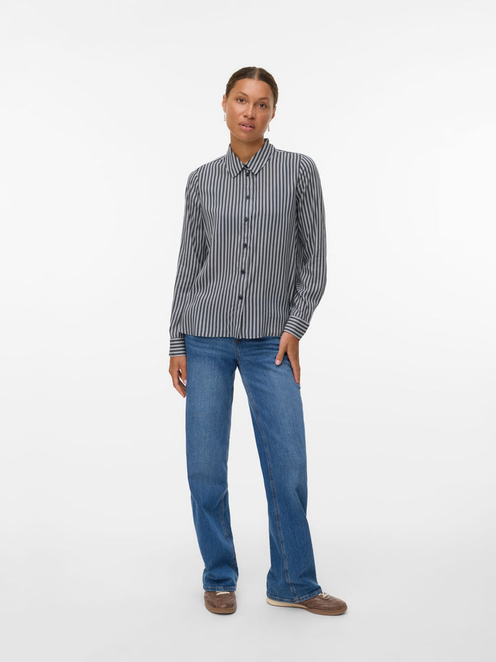VERO MODA 10334517 Bumpy blouse l/m dames blauw dessin