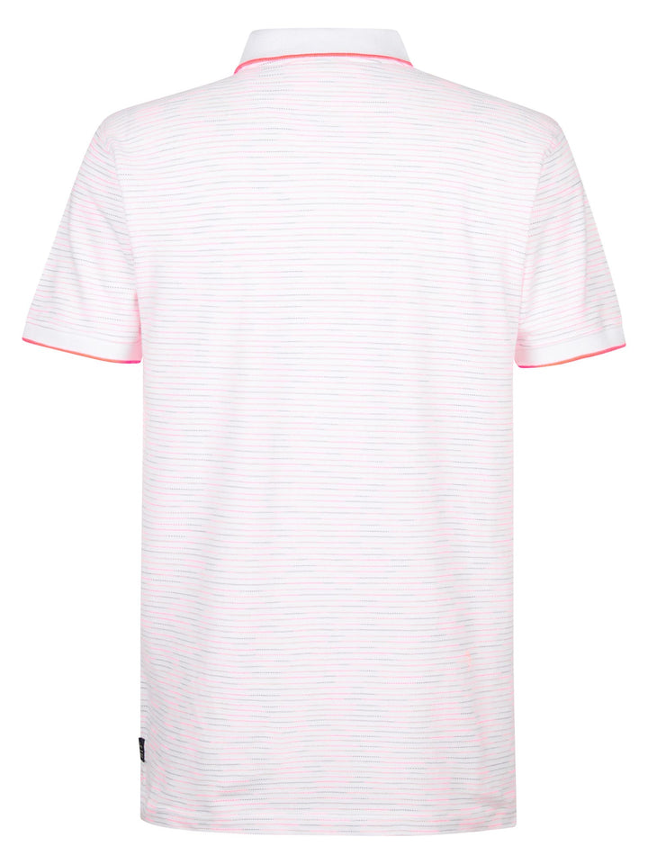 Petrol men M-2060-POL922 polo k/m heren – wit dessin
