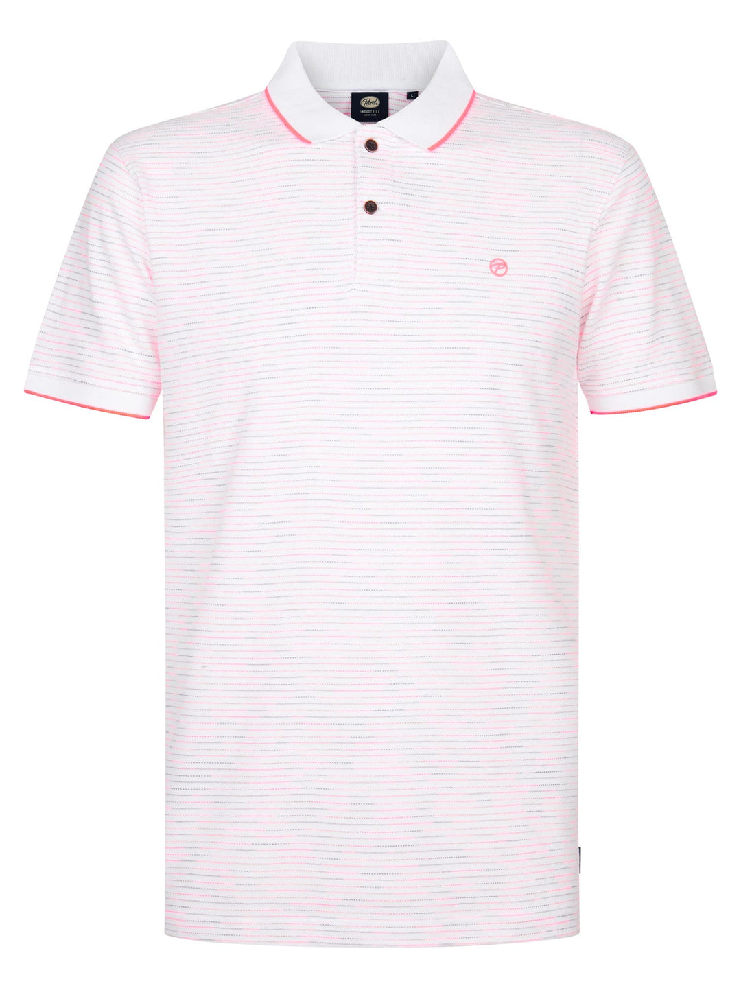 Petrol men M-2060-POL922 polo k/m heren – wit dessin