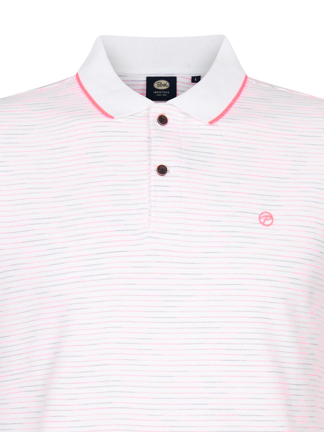 Petrol men M-2060-POL922 polo k/m heren – wit dessin