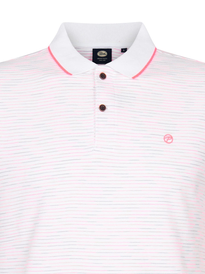 Petrol men M-2060-POL922 polo k/m heren – wit dessin