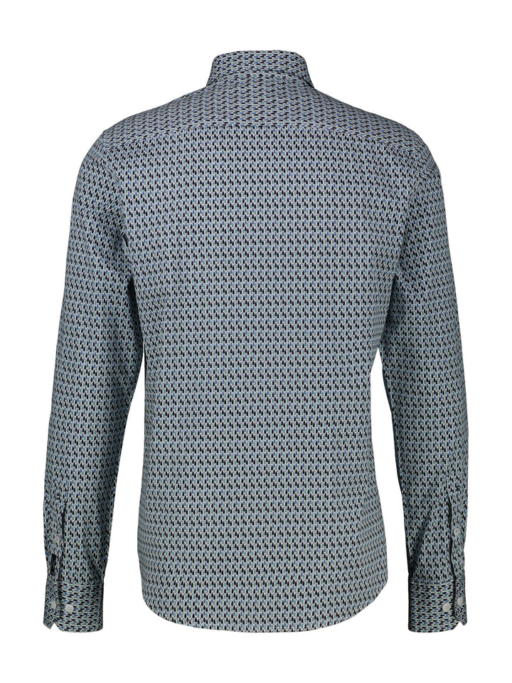 Lerros overhemd l/m bruin dessin – heren