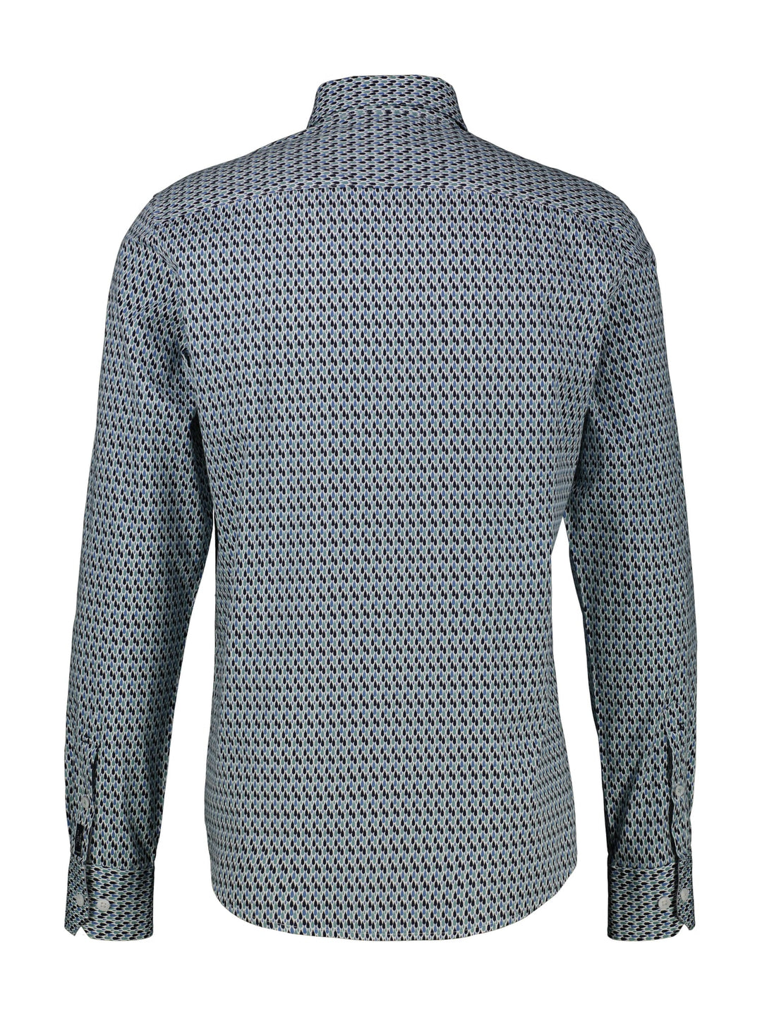 Lerros 2581374 overhemd l/m heren bruin dessin