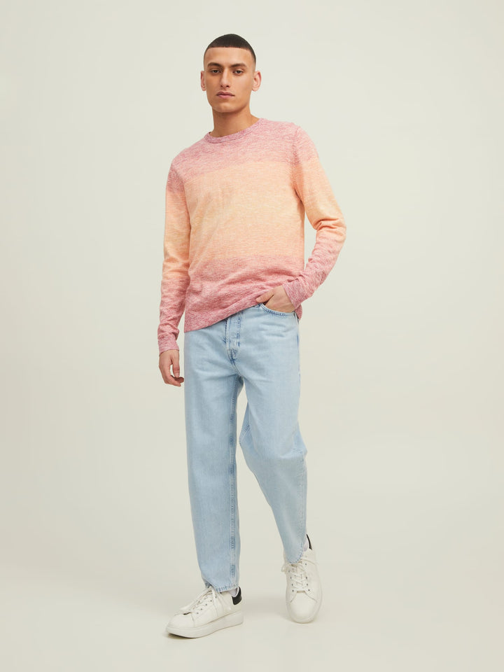 Jack & Jones JORMALIBU KNIT CREW NECK – heren trui - Zalm/peach