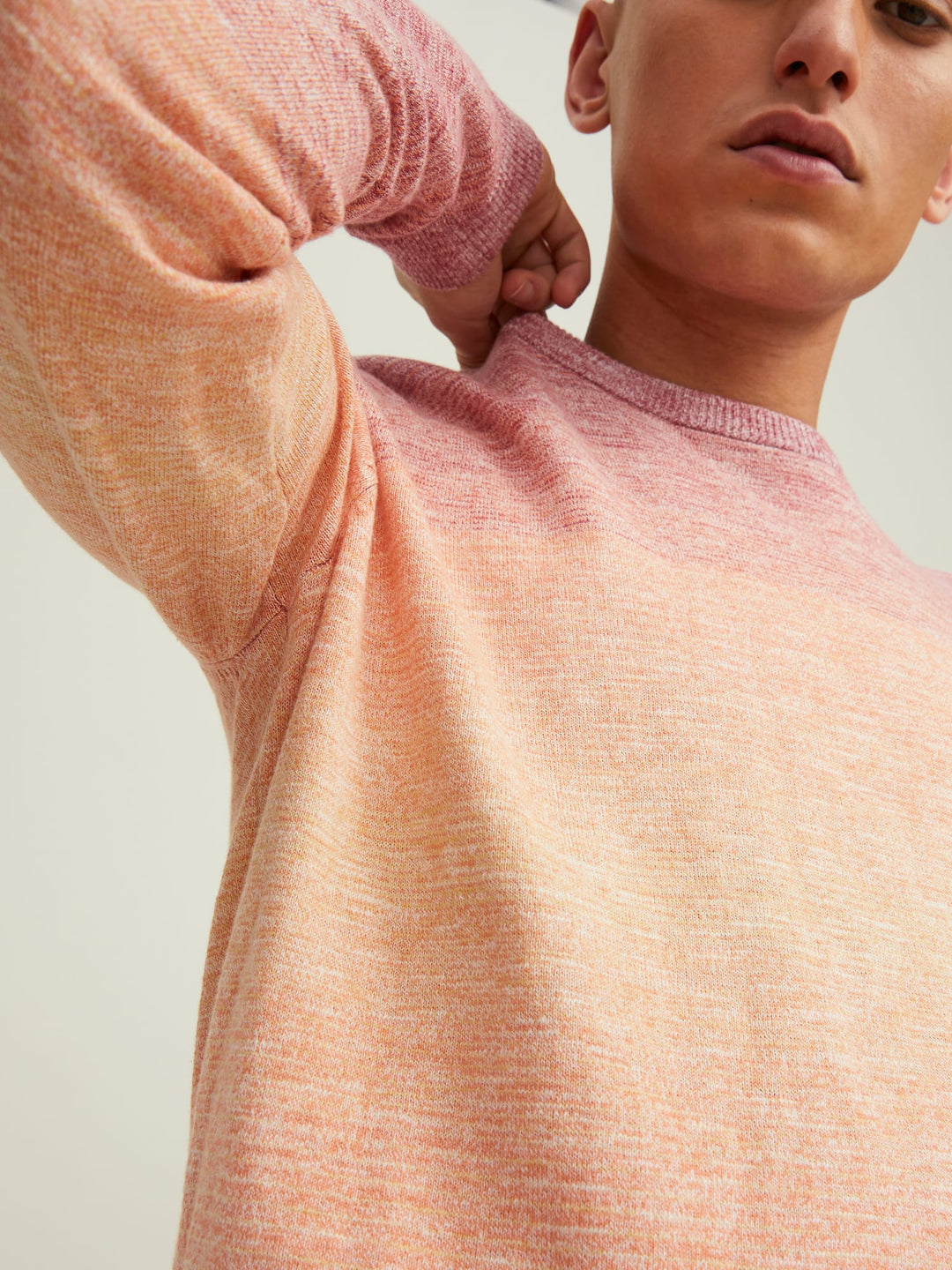 Jack & Jones JORMALIBU KNIT CREW NECK – heren trui - Zalm/peach