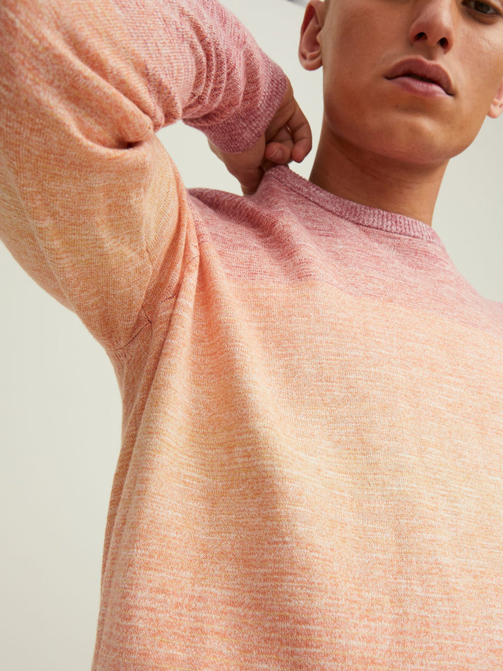 Jack & Jones JORMALIBU KNIT CREW NECK – heren trui - Zalm/peach