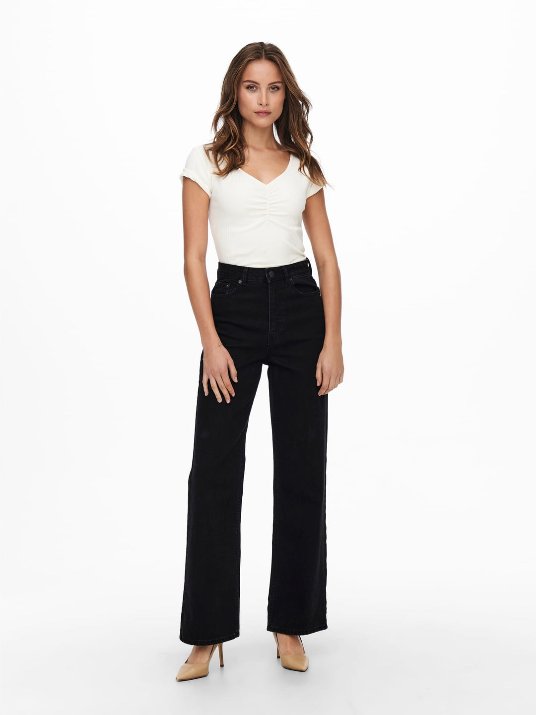 Only wide-leg jeans zwart denim – dames - Black Denim - 32