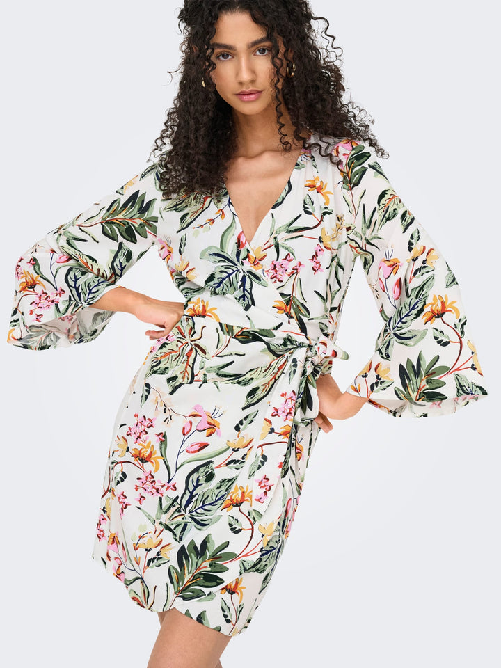 Jacqueline de Yong Sezen jurk kort dames – wit dessin