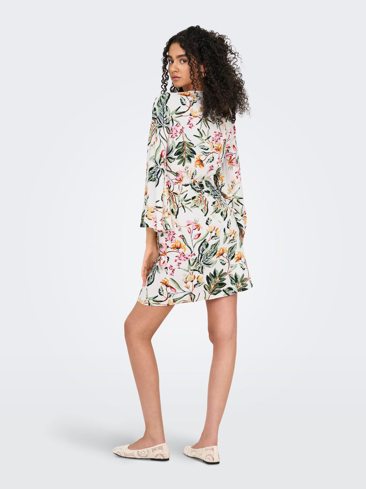 Jacqueline de Yong Sezen jurk kort dames – wit dessin