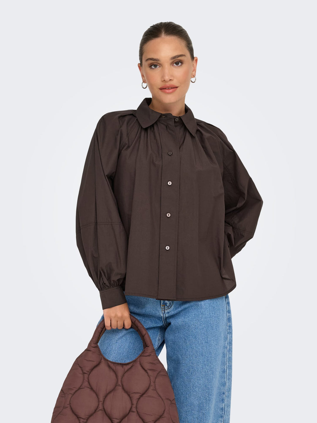 Only 15370568 River blouse l/m bruin – dames