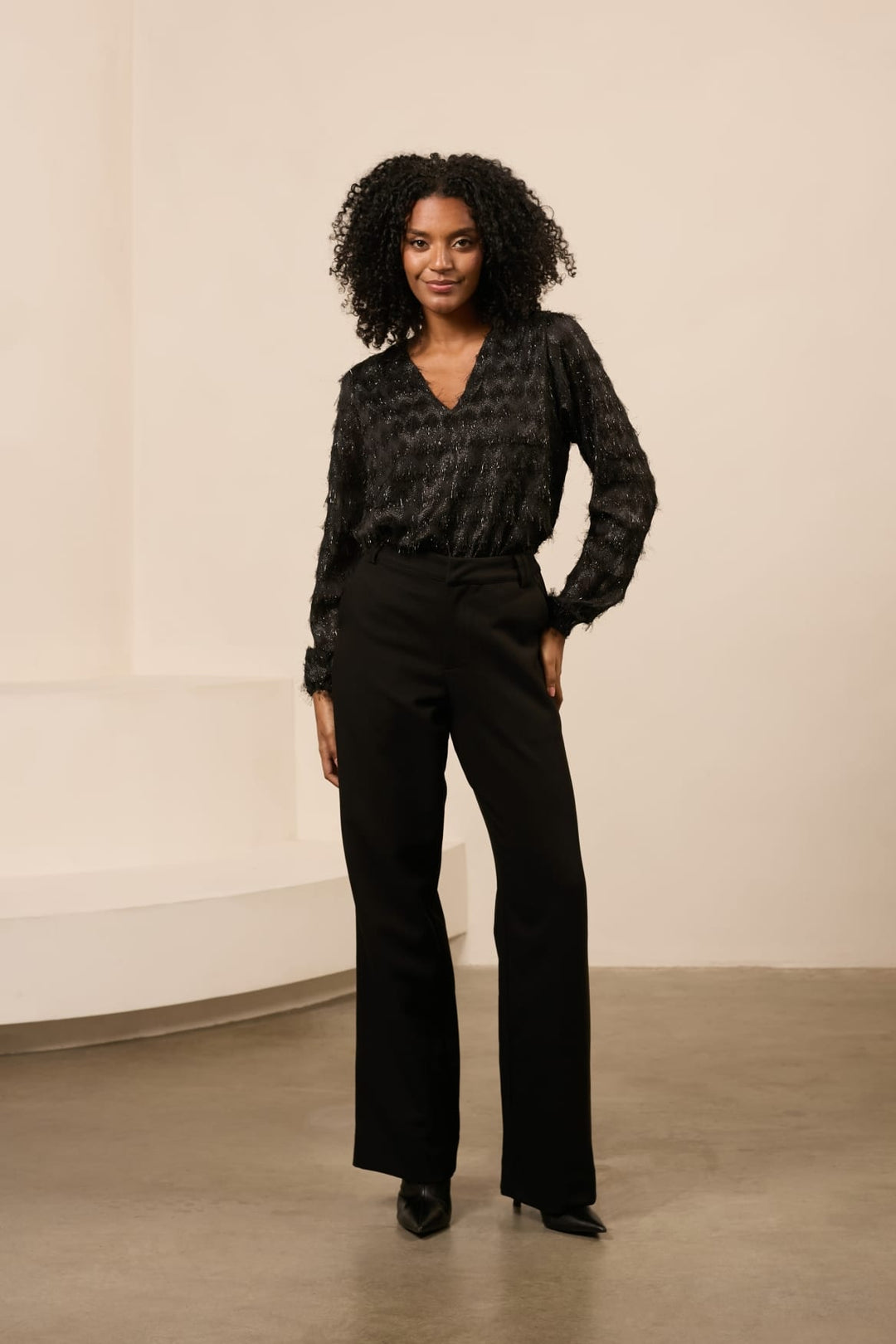 Lofty Manner Blouse Amara – dames top zwart