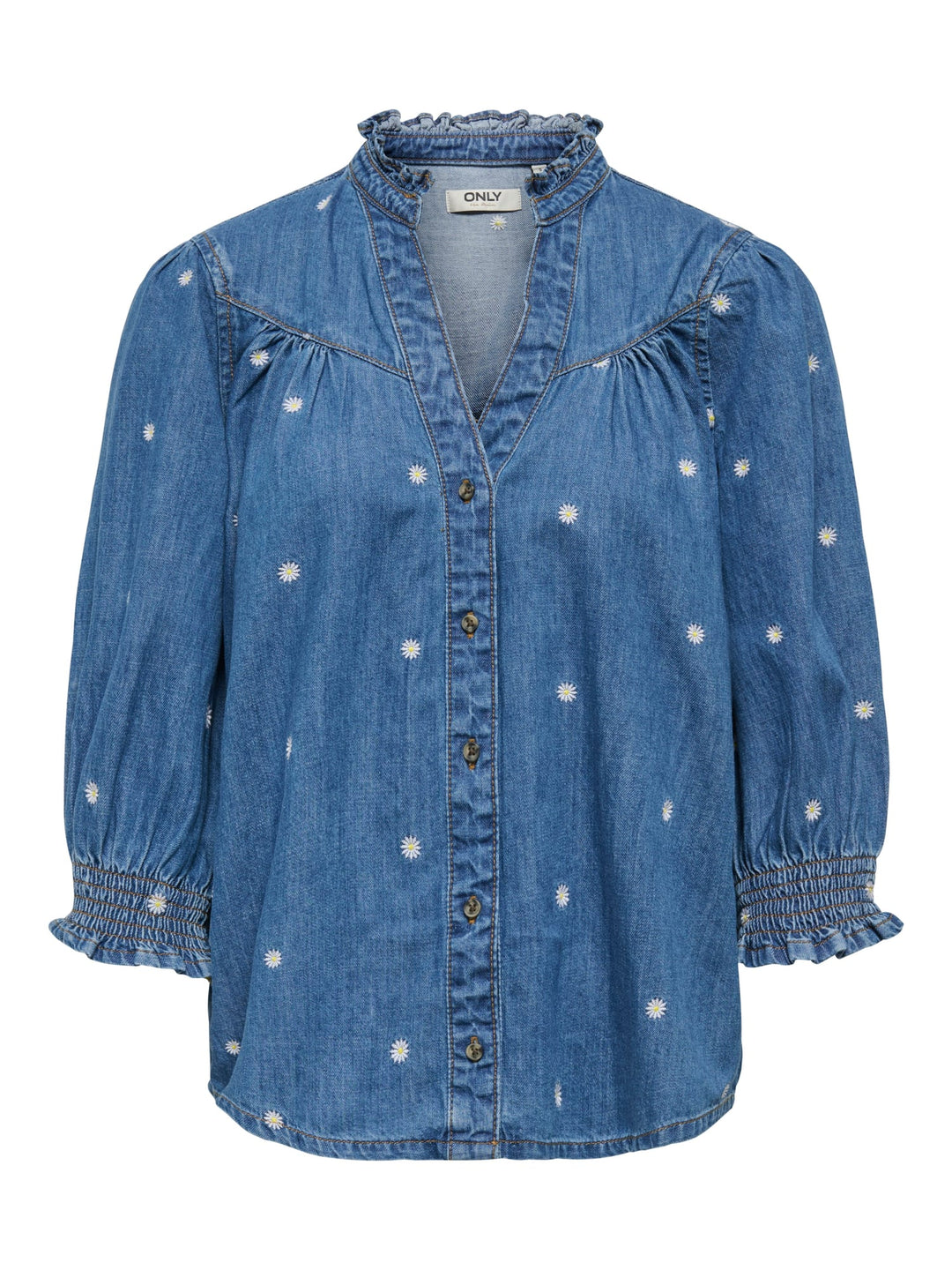 Only Raya denim blouse – dames - Blue Denim