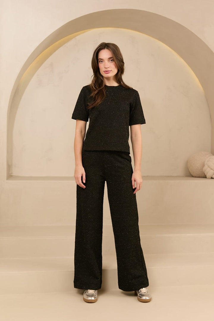 Lofty Manner Trouser Dora zwarte lange broek dames