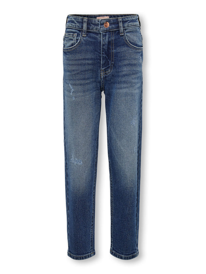 Kids Only Calla mom fit jeans blauw denim – meisjes - Blue Denim