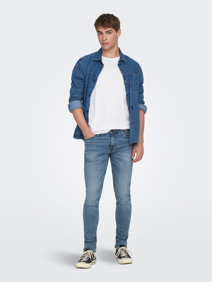 ONLY & SONS Loom slim fit jeans blauw – heren - Blue Denim - L34